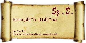 Sztoján Diána névjegykártya
